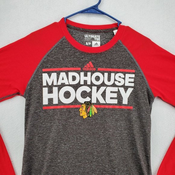 CHICAGO BLACKHAWKS Shirt Men’s Long Sleeve Crew Neck Tee Gray Small - Picture 6 of 12